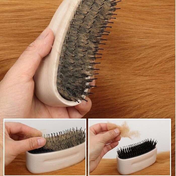 Бурштук для вичісування підшерстка собак та котів, щітка проти випадання шерсті. Догляд за довгошерстими котами та цуценятами, для дому, відпочинку та купання. Білий колір