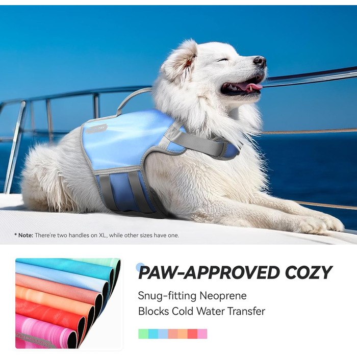 Жилет рятувальний для собак VIVAGLORY Neoprene, блакитний, розмір S (51-56 см)