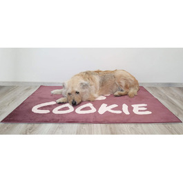 Килимок для собак на замовлення з фоновим малюнком, кісточками, лапами, текстом та шрифтом