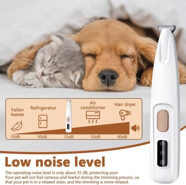 Триммер для собак VSSHE: професійний, безшумний, вологостійкий, з LED-підсвічуванням, акумуляторний, для догляду за лапами, очима, вухами, обличчям та тілом собак та котів