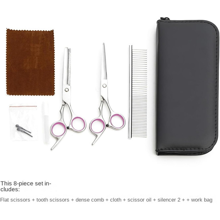 Набір професійних ножиць для собак 3 в 1, набір ножиць для грумінгу собак, ножиці для собак з прямим лезом та зубчастим лезом, для собак, котів та інших тварин