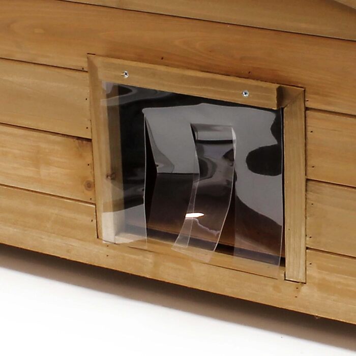 Дім для котів Wiltec великий 99 x 52 x 42 см з дерева, котяча хатинка для саду або тераси, ізольована та стійка до погодних умов, котяча печера