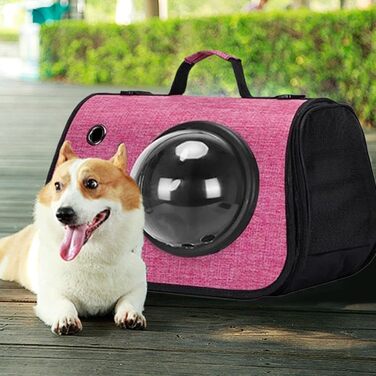 Транспортна сумка для кота/собаки - переноска для кота/собаки, дорожній аксесуар для тварин, складана переноска для маленьких та середніх котів/собак, рожевий колір