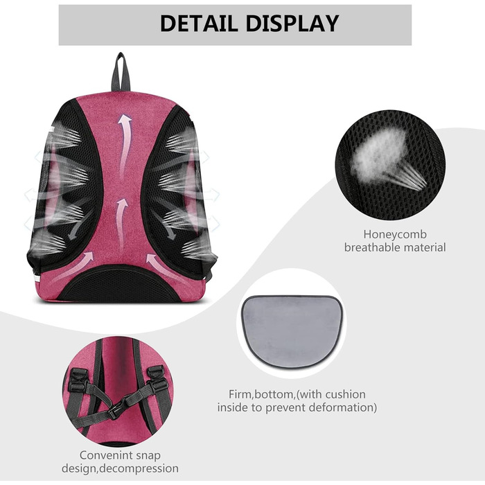 Рюкзак для собак та котів PETCUTE: для подорожей, кемпінгу та прогулянок (Рожевий)