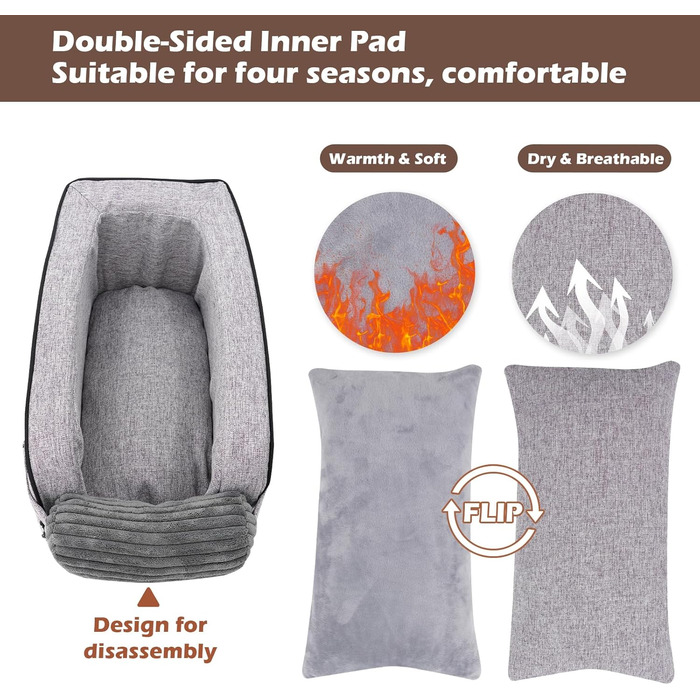 Автокрісло для собак та котів, Mittelkonsole, стабільне, з ременями, знімне, миється (Moiré)