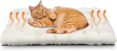 Самогріюча ковдра для котів та собак XIAPIA, плюшева, без дротів, для зігрівання, пральна, для кошенят, кігтів, в приміщенні та в авто, 60 x 45 см (білий, M)