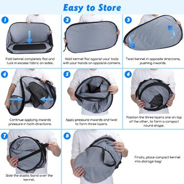 Переносний вольєр для собак та котів у машину, розкладний вольєр для тварин, 93x54x54 см