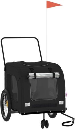 Причіп для тварин на велосипед, Оксфорд та Ізон, помаранчевий та сірий, 68x134x73 см