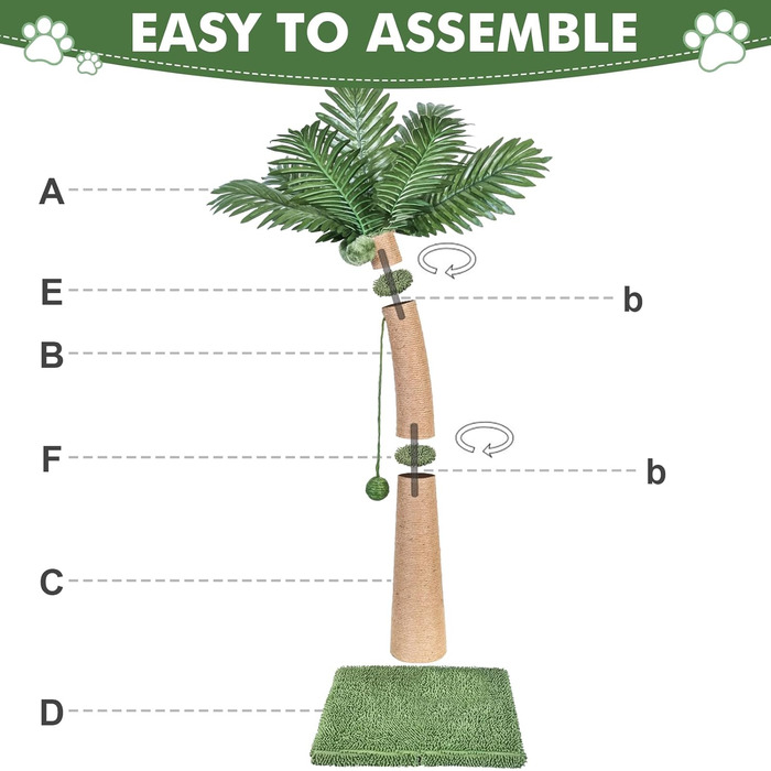 Котяча кігтеточка Furlogy, 92 см, з мотузкою та іграшками, для дому