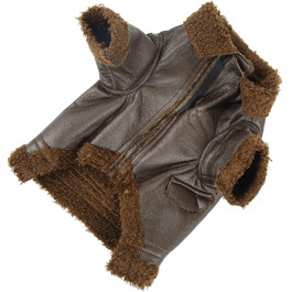 Зимовий шкіряний теплий одяг для собак Pssopp, куртка з PU-шкіри, зручний підклад з фетру, для маленьких, середніх та великих собак, розмір M