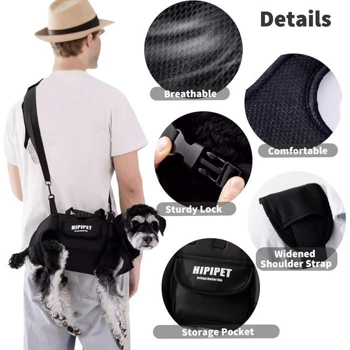 PETCUTE Сумка-переноска для собак 4 в 1, XL, чорна: переноска, рюкзак, гамак, ліжко