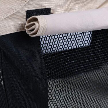 Складана переносна переносна коробка для собак Pocky, розмір S, бежево-чорна, 49x34x34 см, нейлон 600D, міцна