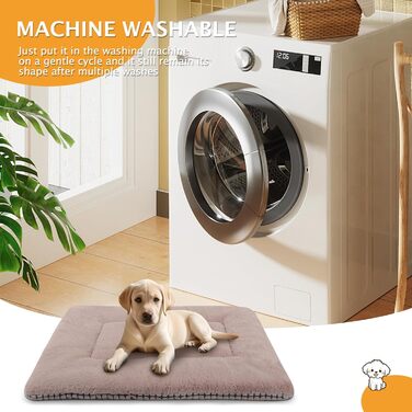 М'яке та тепле ліжко для собак: килимок-матрац для домашніх тварин, зручний, двосторонній, легко миється, розмір 75x50 см, колір хакі