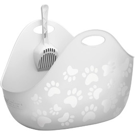 Туалет для котів LitterLocker LitterBox білий, стильний і практичний, з лопаткою, легке очищення