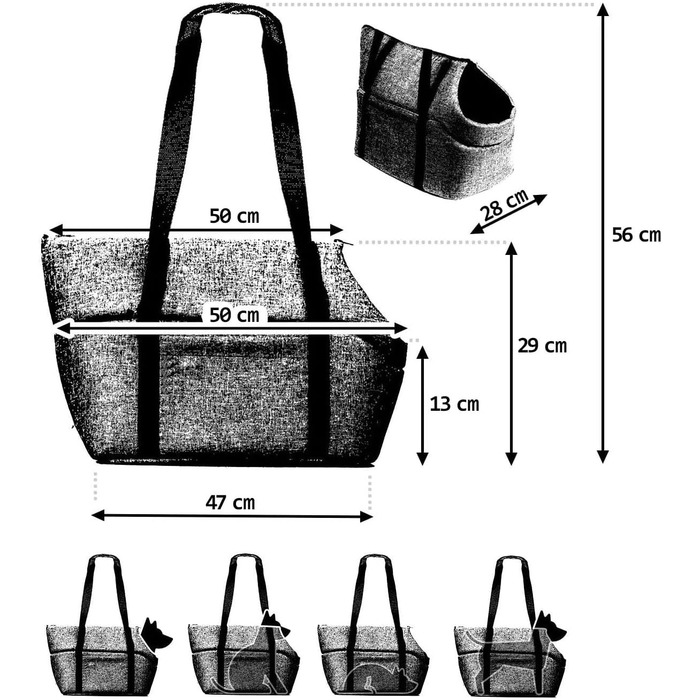 Сумка-переноска для собак та котів Boutique Zoo, чорно-біла (штучна шкіра), до 5 кг