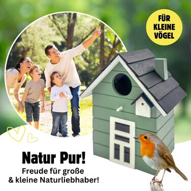 Пташник Vogelhaus Seaside No.64: для малих птахів (метелик, зяблик, щиглик), декор інтер'єру та вулиці, різні кольори (темний, салат)