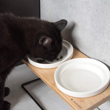 Набір мисок для котів Navaris: миска для котів та собак з кераміки, набір мисок для годування, миска для корму, безпечна для миття в посудомийній машині (Style 4)