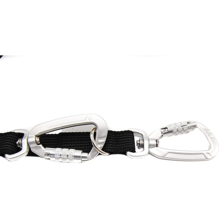 Повідок для собак Twinkys Dog Style, потрійна регулювання, гумований, 20 мм, 3 м, з карабіном безпеки, чорний
