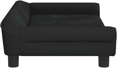 Крісло-ліжко для собак, м'яке ліжко для тварин, лежанка для собак та котів, чорний велюр, 100 x 50 x 21 см