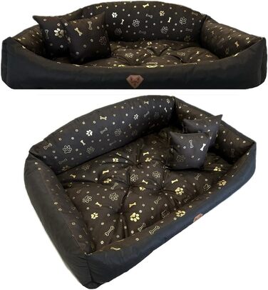 Ортопедичне собаче ліжко з можливістю прання, собачий лежак/софа/корзина для великих собак S-XXL, персоналізація з ім'ям та золотими лапами