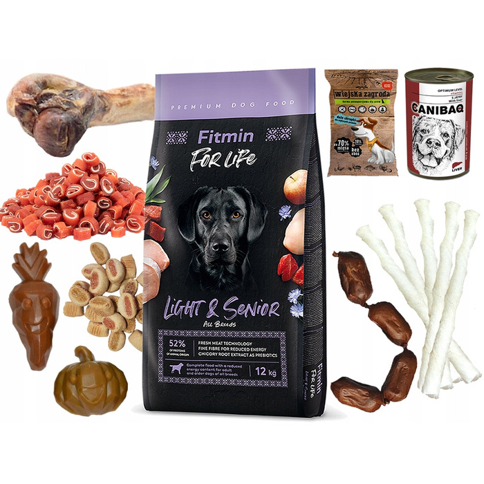 Корм для дорослих та літніх собак FITMIN Dog For Life Light Senior, 12 кг