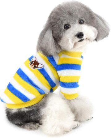 Теплий зимовий пуловер для собак ZUNEA з флісу. Підходить для чихуахуа, котів та інших дрібних порід. Колір: блакитний. Розмір: L (XL)