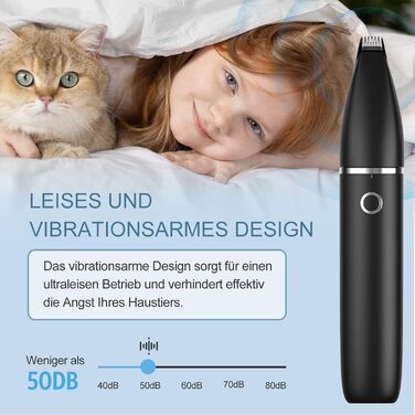 Триммер для обрізки кігтів собак з керамічним лезом - IPX7, USB, безпечний, тихий, чорний