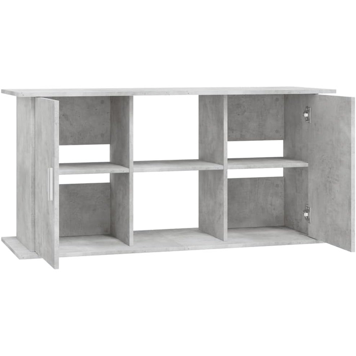 Gecheer Акваріумна тумба з полицями, 121x41x58 см, деревостружкова плита, колір бетонний, підставка під акваріум