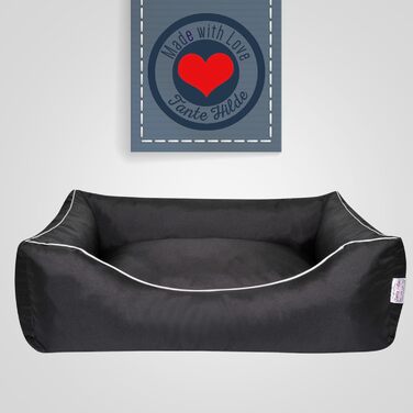 Танте Гільде лежанка для собак Нордерней – міцна, якісна, з вибором розмірів. Лежанка-кошик, лежанка-подушка (Чорний XL 80x60 см, ідеально для маленьких собак) L 80 x W 60 x H 20 см Чорний