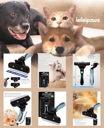 Щітка для собак та котів - для видалення підшерстя та линяння, самоочисна, ергономічна, проти ковзання