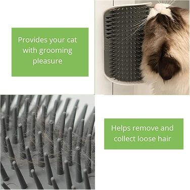 Щітка для котів Katzenbürste, для довгошерстих та короткошерстих, масажна, дряпалка кутова, 2 шт.