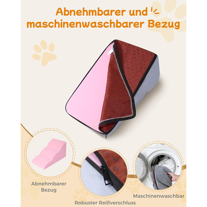 Сходинки для собак 5-ступінчасті, 60 см - для дивану та ліжка, з антиковзким покриттям. Ідеально для маленьких тварин та літніх котів з проблемами суглобів