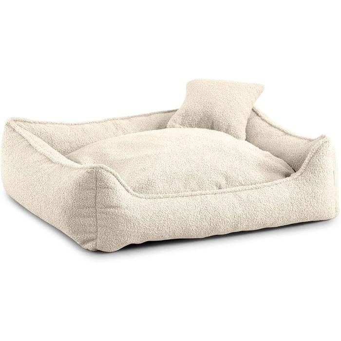 Ліжко для собак Gutekissen® Bear, великі породи, велике лежанка, миється, з подушкою, вибір кольору та розміру (XS - 55x45, кремовий)