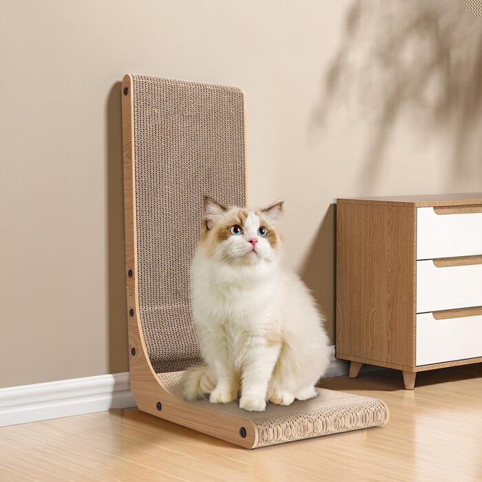 Котячий будиночок-кіготь Nobleza: кутовий, 60 см, з іграшкою, з гофрокартону