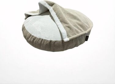 М'яке ліжко для собак Lous®, лежанка-печеринка, для великих і маленьких собак та котів, знімний коврик, бежевий колір (72 см)