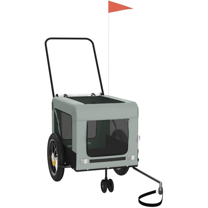 Фahrрадна причіп для собак від vidaXL, 120 x 54.5 x 53 см, сірий