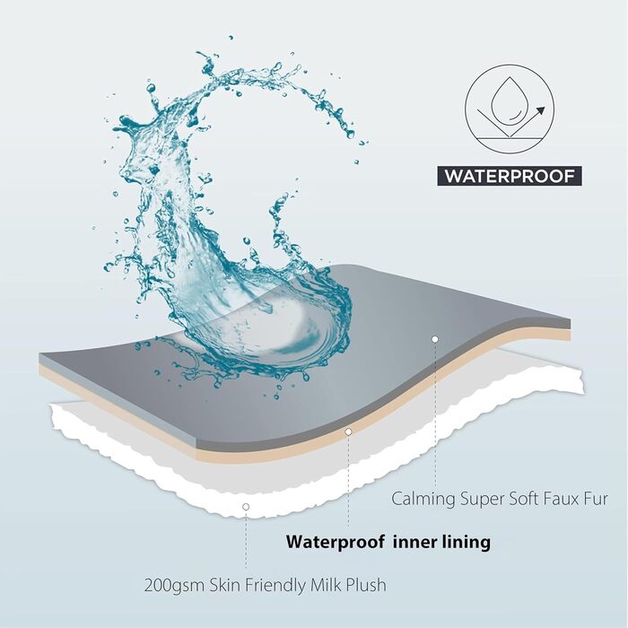 Водонепроникний коврик для собак на диван, плюш, великий розмір, для захисту меблів, супер м'який, заспокійливий, для дому (сірий, 127 x 152,4 см), XL