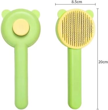 Гребінець для собак та котів зі сталевими голками - гребінець для Golden Retriever та інших домашніх улюбленців (зелений, у формі ведмедика)