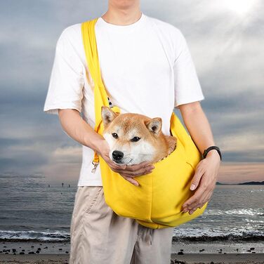 Сумка-переноска для собак Teksome | Зручна переноска для маленьких собак, для подорожей та прогулянок (жовта)