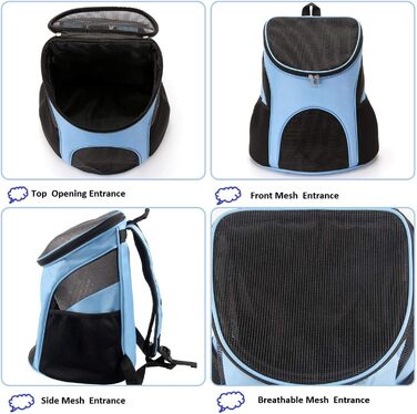 Рюкзак для собак та котів: переноска для тварин до 4 кг, блакитний | Pet Hunderucksack