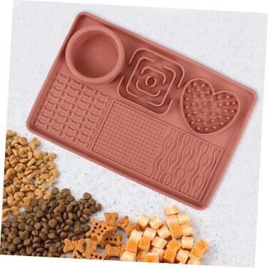 Килимок для собак та котів Silikon Slow Feeder з присоскою, рожевий, великий. Килимок для сповільнення годування та покращення травлення для домашніх тварин