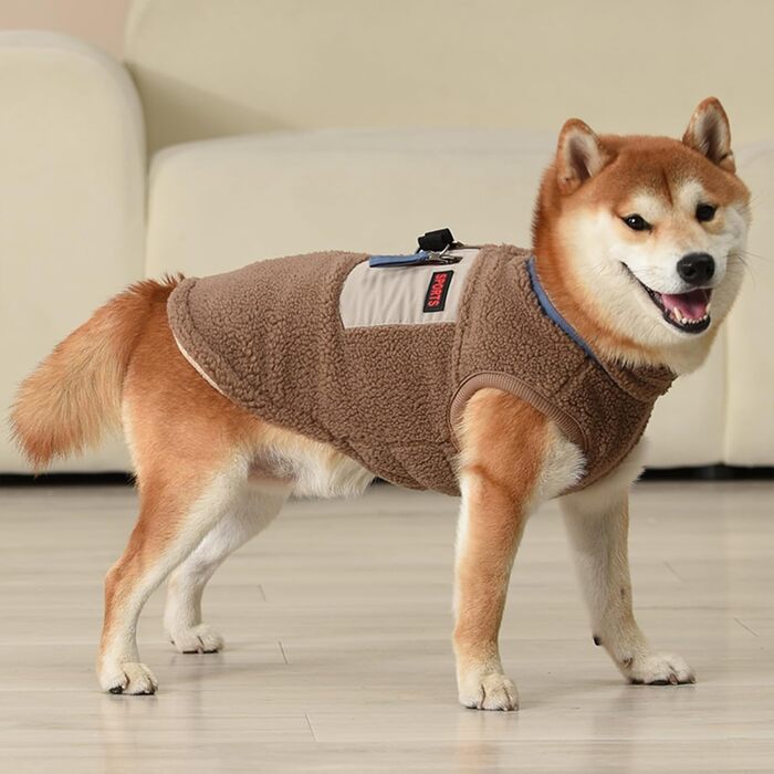 Теплий зимовий одяг для собак: куртка, пуловер, світшот (колір коричневий, розмір M)