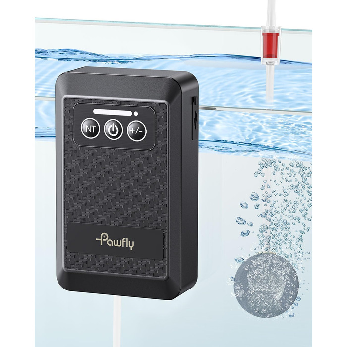 Pawfly Акумуляторний повітряний насос для акваріума 1.5W, USB, тиха портативна аераторна помпа для риб, 20-75 л, для риболовлі та аварійного живлення