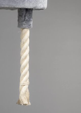Дряпка для великих котів RHRQuality Maine Coon Sleeper Crown Plus, світло-сіра, товсті 15см стовпи з сизалю