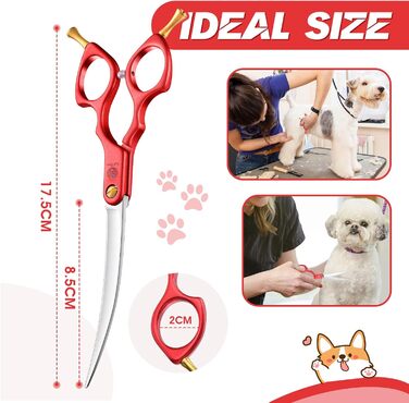 Професійна ножиця для грумінгу собак та котів Purple Dragon 6.5