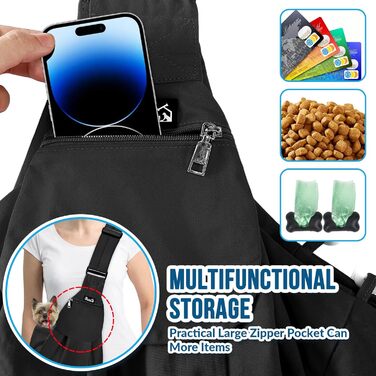 Сумка-переноска для собак SlowTon, зручна переноска для тварин з регульованим плечовим ременем та передньою кишенею, ідеальна для прогулянок та подорожей