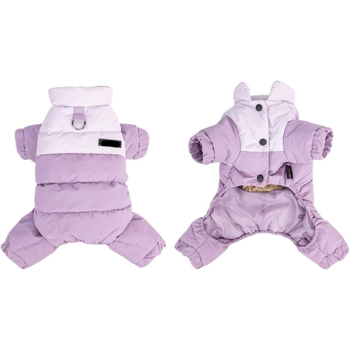 Зимова куртка для собак - водонепроникний костюм для маленьких та середніх собак (жовтий, фіолетовий, XL)