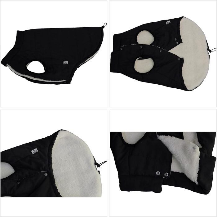 Водонепроникна флісова жилетка для собак Lovelonglong - чорна, 3XL