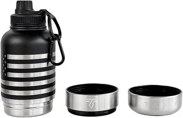 Ізольована пляшка для води для собак TALA TEAM - туристична пляшка з мисками для собак, чорна