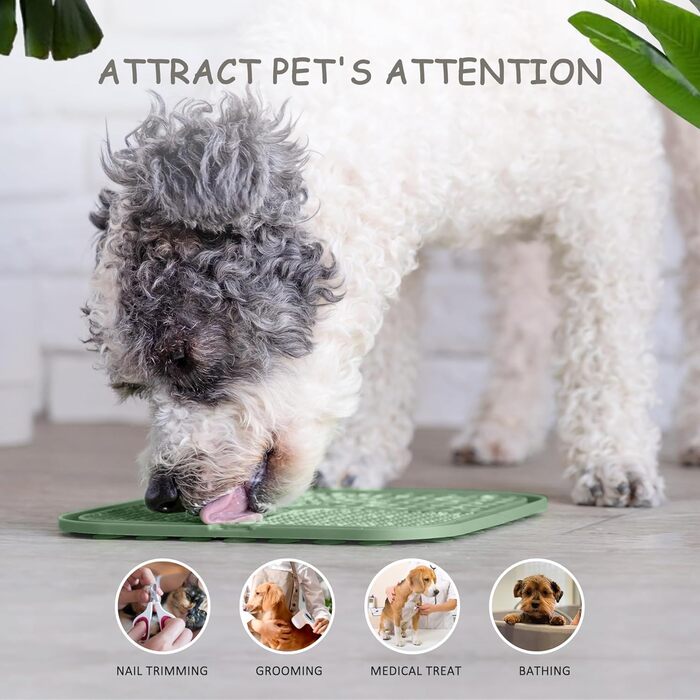 Килимок для собак з присосками, 2 шт. - повільне годування, зменшення тривоги та нудьги, ідеально для дресирування, 21.6 x 21.6 см